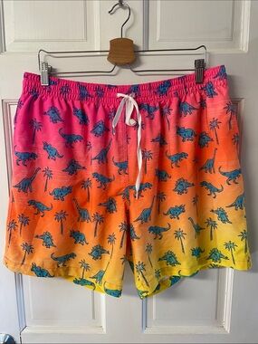 Chubbies Colorful Ombre Neon Dinosaur Print Swim Trunks Men's XXL